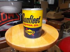 Vintage Sunoco Sunfleet Engine Motor Oil Can Gas & Oil Composite Quart Graphics picture