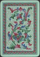 Playing Cards Single Card Old 1890s Antique Wide * FLOWERS * Art Design Picture picture