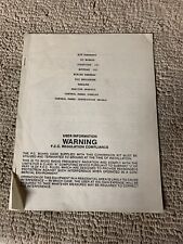 Original Missing cover alien syndrome arcade  game owners manual picture