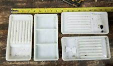 Lot Of 4 VINTAGE 1950s DENTAL MILK GLASS INSTRUMENT TRAYS #49 picture