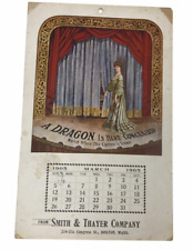 March 1905 SMITH & THAYER CO Calendar Boston Mass Postcard Theatre A Dragon picture