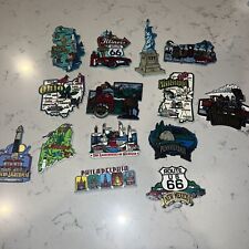 Lot of 14 Vintage Assorted State Magnets Flat Rubber picture