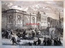 Antique 1876 'Old London' Engraved Print: 'Front of Newgate from the Old Bailey' picture