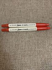 SPEE-D-MARK PERMANENT INK MARKER Red liquid Felt Tip BLAISDELL (2 Markers) Vtg picture