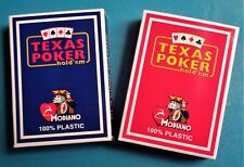 Set - Modiano Texas Poker Hold'em 100% Plastic Playing Cards Blue & Red picture