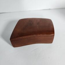 California Redwood Burl Freeform Square Trinket Box with Lid Vintage Hand Carved picture