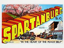Greetings from Spartanburg, SC Retouched Postcard UNIQUE REPRINT GleeBeeCo #GRT6 picture