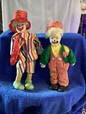 Vintage Porcelain 14 “ Hobo Happy Clown & 16 “ German Ziergegenstand Clowns  picture