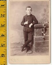 Vintage 1891 Cabinet Card Photo, Young Boy, J. H. Peters, San Francisco picture