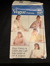 Vintage 1987 Vogue Sewing Pattern For Collars/Cuffs, Bows/scarves Uncut picture