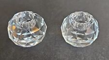 Swarovski Crystal Faceted  2 Global Ball Taper Candle Holders Apromitaley 1.5 In picture