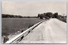 McHenry Illinois~Scenic Road Along the Fox River~Waterfront Homes~1949 RPPC picture