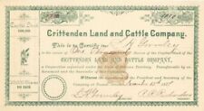 Crittenden Land and Cattle Co. - Stock Certificate - Cattle, Horses & Meat Packi picture