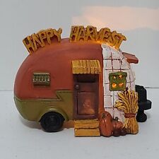 Whimsical Happy Harvest RV Travel Trailer Camper Fall Collectible -  Lights Up picture