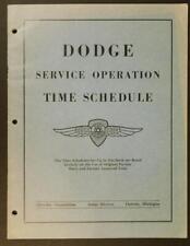 1935 Dodge Service Operation Time Schedule Chrysler Corp Detroit Michigan C31C picture