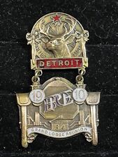 Vintage 1910 DETROIT BPOE ELKS Grand Lodge Reunion badge pin medal - Automotive picture