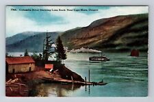 Columbia River OR-Oregon, Lone Rock Near Cape Horn Vintage Souvenir Postcard picture
