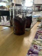vintage oak leaf and acorn Drinking Glasses With with handled deer head cuffs picture