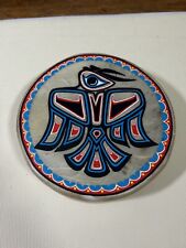Vintage Alaska Pacific Northwest Native American Haida Drum Eagle Hand Painted picture