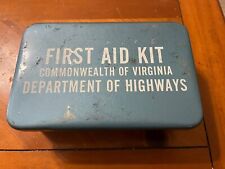 Vintage First Aid Kit Commonwealth Of Virginia Dept. of Highways. Unused VGC picture