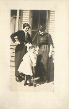 1910s RPPC Women & Crippled Child w/Crutches Polio? Unknown US Location Unposted picture