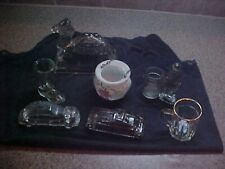 Set of 7 Vintage Glass Candy Containers. no chips except tiny chip on boot toe.  picture