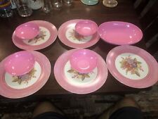 Vintage Prolon Ware 50s Atomic Pink Bowls Plates Serving Dish USA made picture