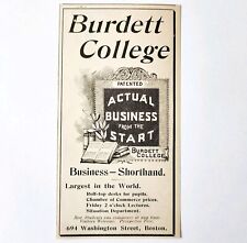 Burdett Business College 1897 Advertisement Victorian Boston School ADBN1A9 picture