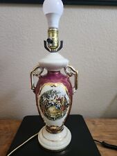 Awesome Vintage Table Lamp Victorian Colonial Couple George & Martha Porcelain  picture