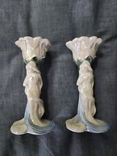 Vintage Fitz and Floyd Art Nouveau Lily and Nymph Candle holders picture
