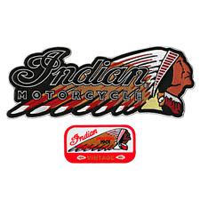Indian Motorcycle Warbonnet Jacket Vest MC Back Patch 2pc Set - Iron on Sew on picture