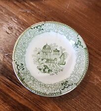 Rare ANTIQUE Green Transferware Staffordshire Butter Pat England picture