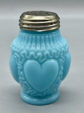 EAPG Dithridge Heart Shaker Blue  Victorian Glass 1890’s picture