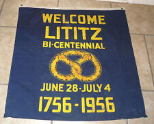 Vintage 1956 Lititz PA Bicentennial Flag/Banner with Pretzel Design 35