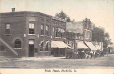Sheffield IA~Dirt Main St~Corner City Bank w/Side Steps~Early Automobiles c1910 picture