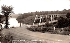 Real Photo Postcard Muskegon River Bridge in Croton, Michigan picture