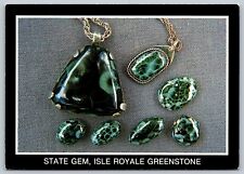 Postcard Michigan State Gem, Isle Royale Greenstone, Chlorastrolite picture