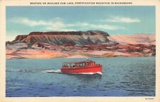 c1940 Boating  Linen Boulder Dam Lake Nevada NV  P573 picture