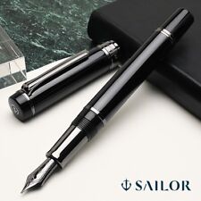 Sailor Fountain Pen CYLINT Black Stainless Steel Medium Nib 10-5070-420 picture
