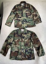 Army BDU Shirt Jacket S Short WOODLAND CAMO COMBAT Tactical Fatigues Selma Lot 2 picture