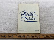 1954 1955 Philadelphia Orchestra Academy of Music Program January 7th & 8th Vtg picture