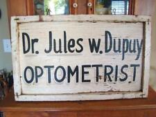 1940s Painted Wood Double-Sided DR. JULES W. DUPUY OPTOMETRIST Trade Sign picture
