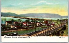Harrisburg Pennsylvania c1910 Postcard Rockville Bridge Aerial View picture