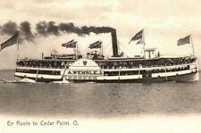 C.1907 A. Wherle. Jr En Route To Cedar Point. Sandusky, OH. Steamers. Ships. VTG picture