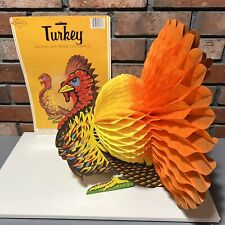 Beistle Creations 15” Art Tissue Paper Turkey Centerpiece For Thanksgiving 1984 picture