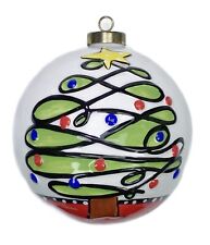 5” Ceramic Round Ball Christmas Tree Holiday Ornament picture