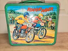 VTG 1973 ROUGH RIDER MOTOCROSS MOTORCYCLE ALADDIN LUNCH BOX. A+++  NO THREMOS picture