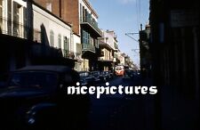 New Orleans Cars & City Bus Street scene  1950s Red Border Kodachrome slide picture
