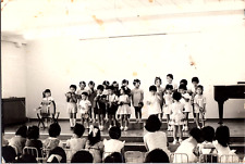 Asian Found Photo - 50s 60s - Little Japanese Children Band Practice At School picture