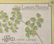 1880's-90's Religious Die-Cut The Lord's House Bible Verse Poem Leaves Ephemera  picture